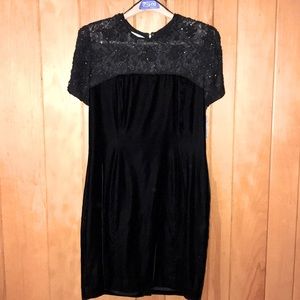 Talbots Petites Beaded Velvet Cocktail Dress
